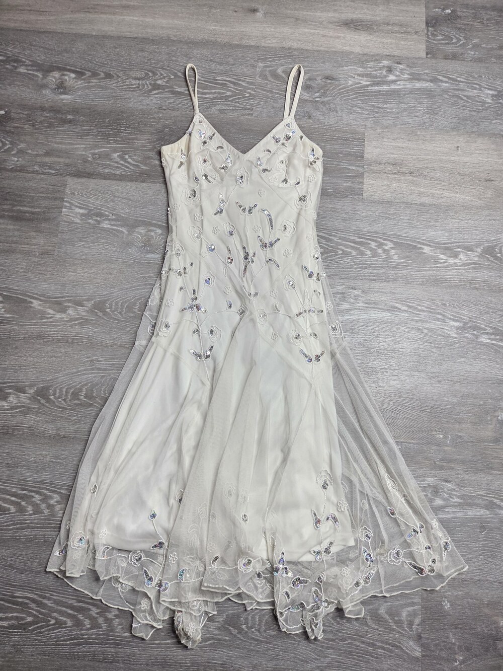Together White Sequin Beaded Women's Evening Dress Size 6 - Picture 14 of 14